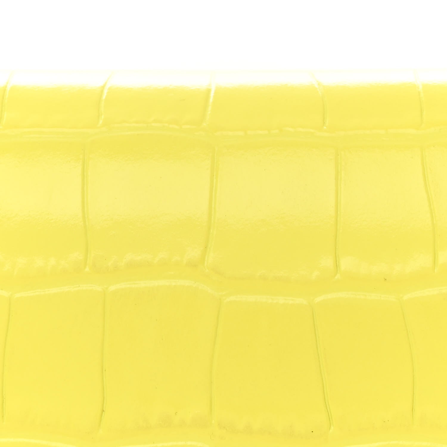 Balenciaga Shiny Calfskin Crocodile Embossed Hourglass Stretch Sling Shoulder Bag Yellow 8 of 15