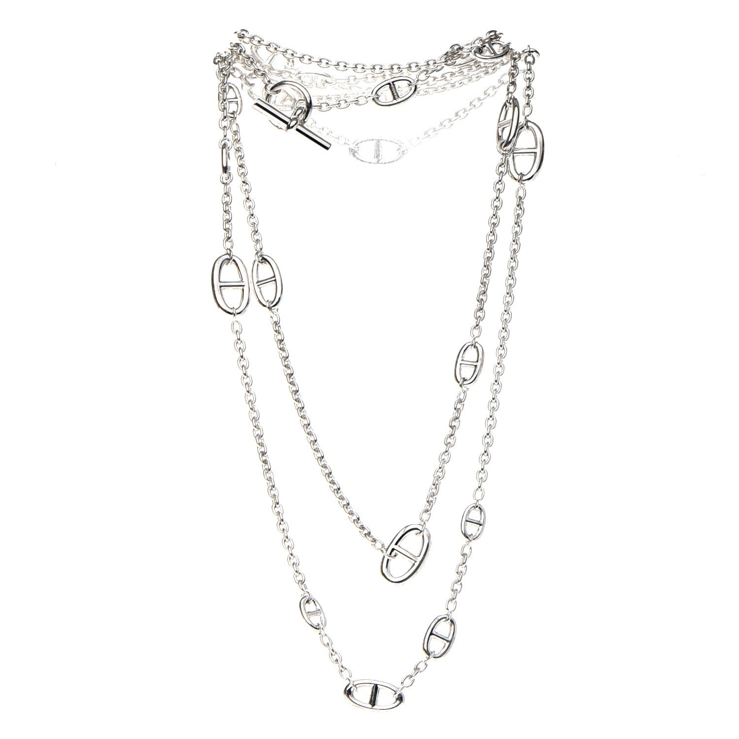 Hermes Sterling Silver Farandole Necklace 160 4 of 10