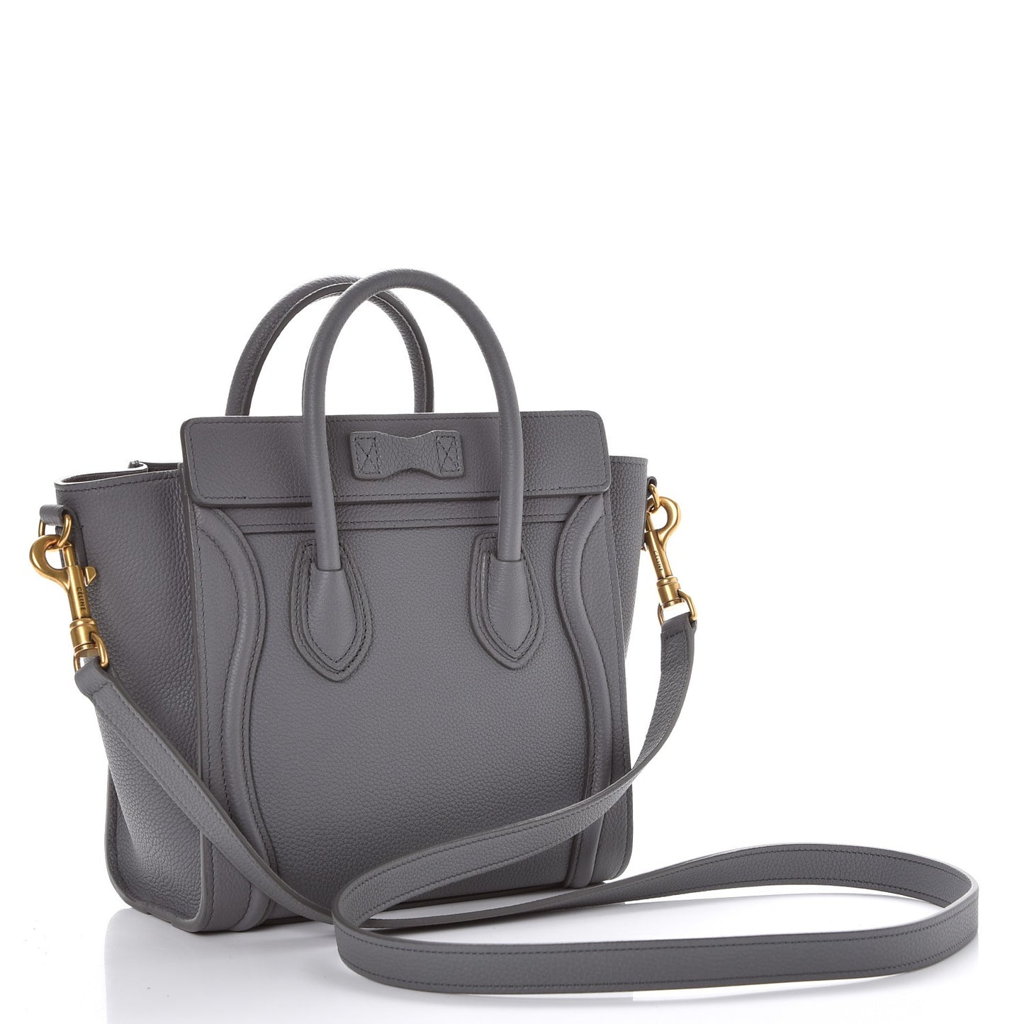 Drummed Calfskin Nano Luggage Kohl