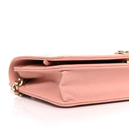 Chanel Caviar Quilted Boy Wallet On Chain WOC Light Pink 9 of 11