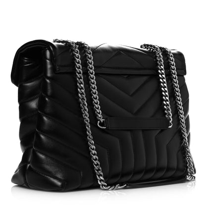 Saint Laurent Calfskin Y Quilted Monogram Medium Loulou Chain Satchel Black 2 of 10