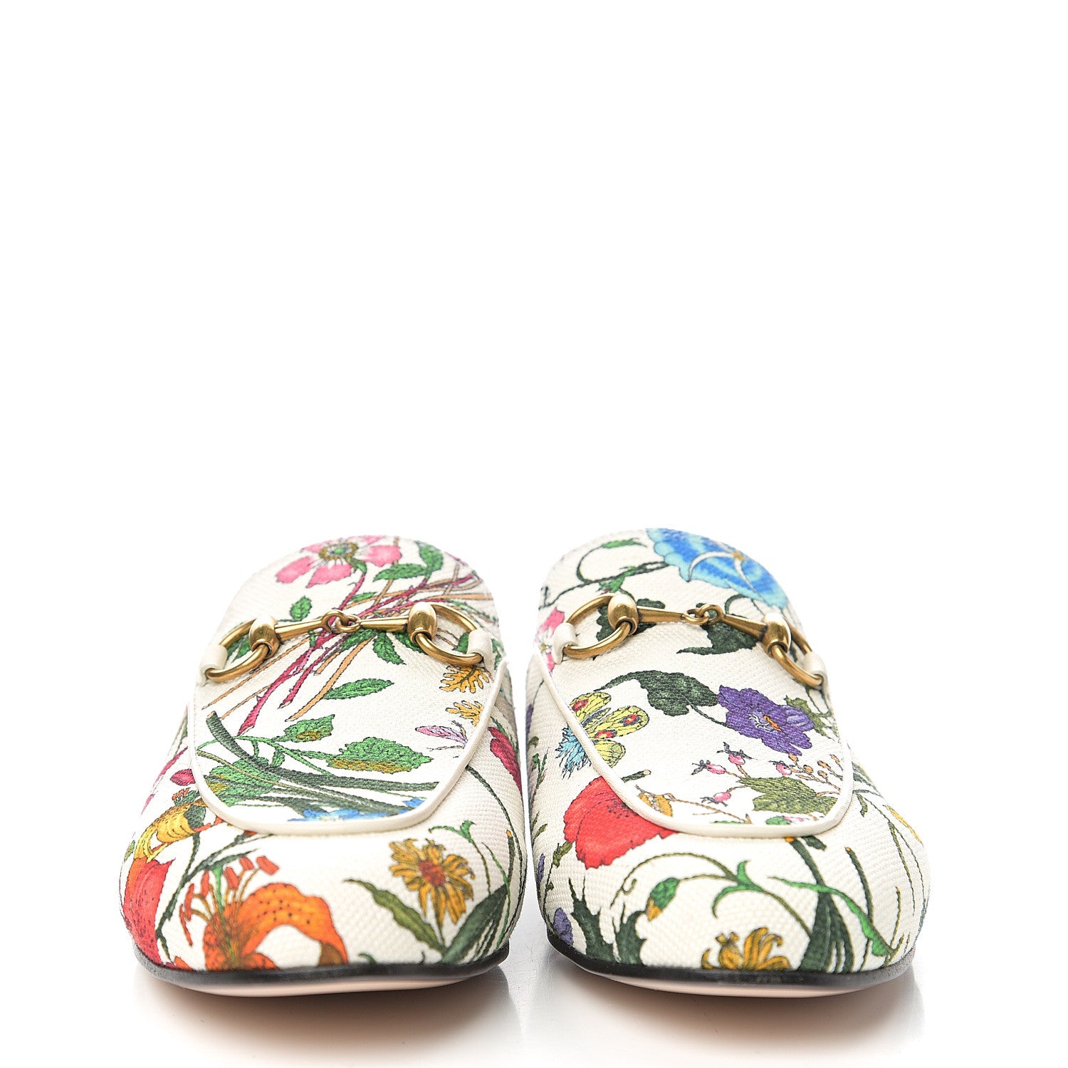 Gucci Canvas Flora Womens Princetown Slippers 36 White Multicolor 2 of 9