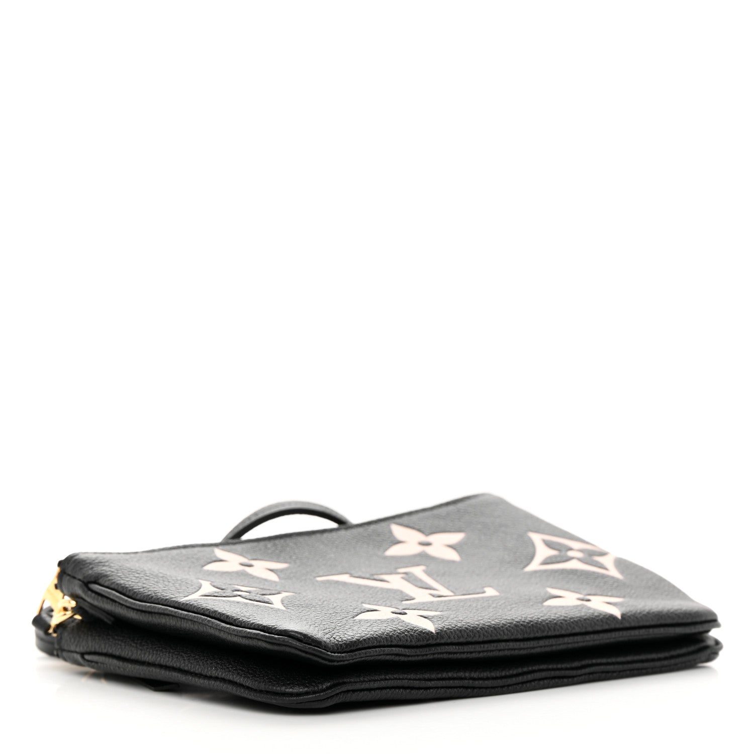 Louis Vuitton Empreinte Monogram Giant Double Zip Pochette Black Cream 4 of 11