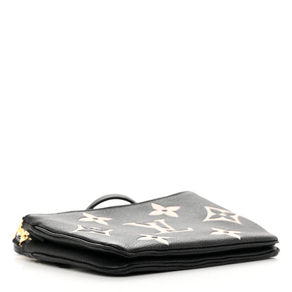 Louis Vuitton Empreinte Monogram Giant Double Zip Pochette Black Cream 4 of 11