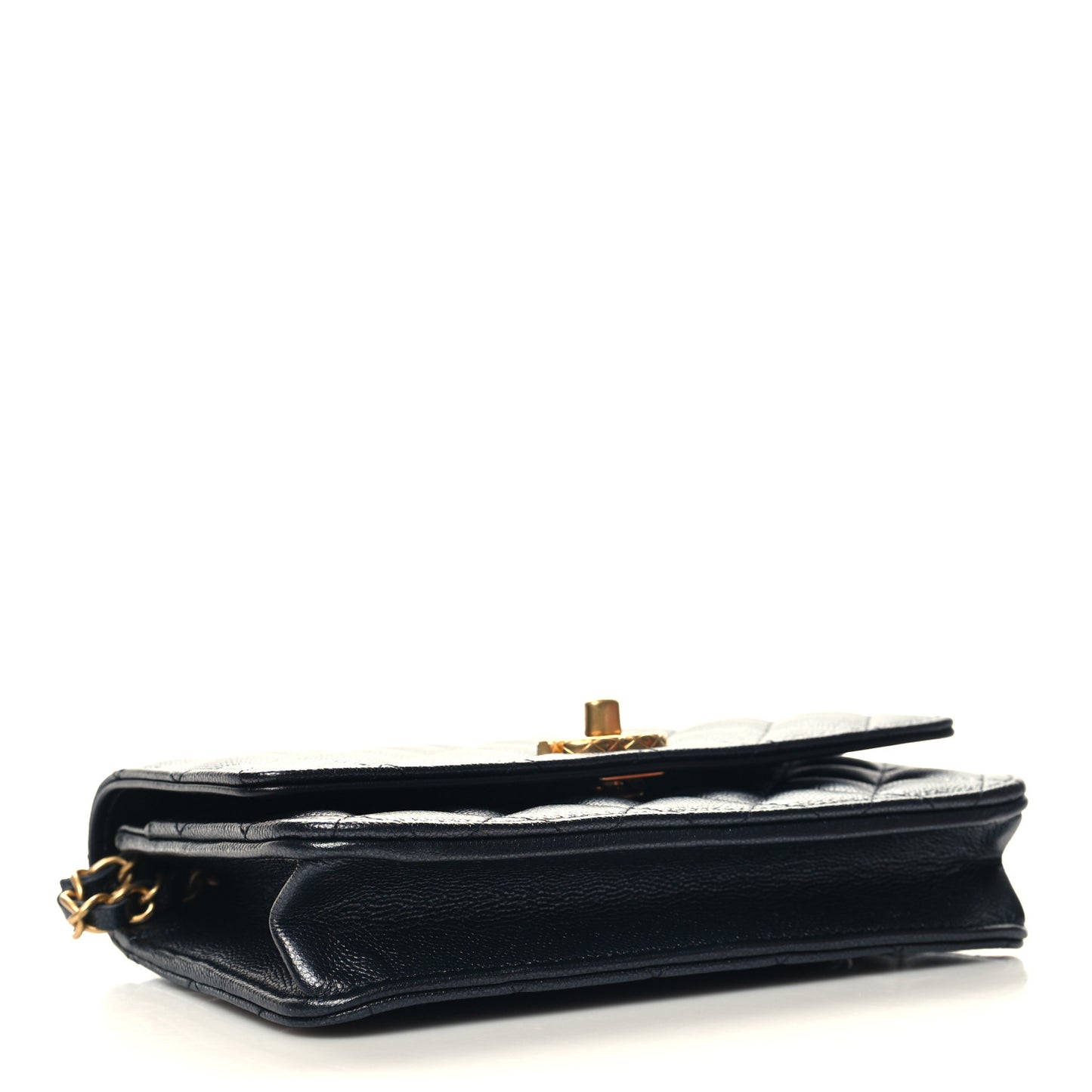 Pearly Caviar Quilted Fit For You Wallet On Chain WOC Black