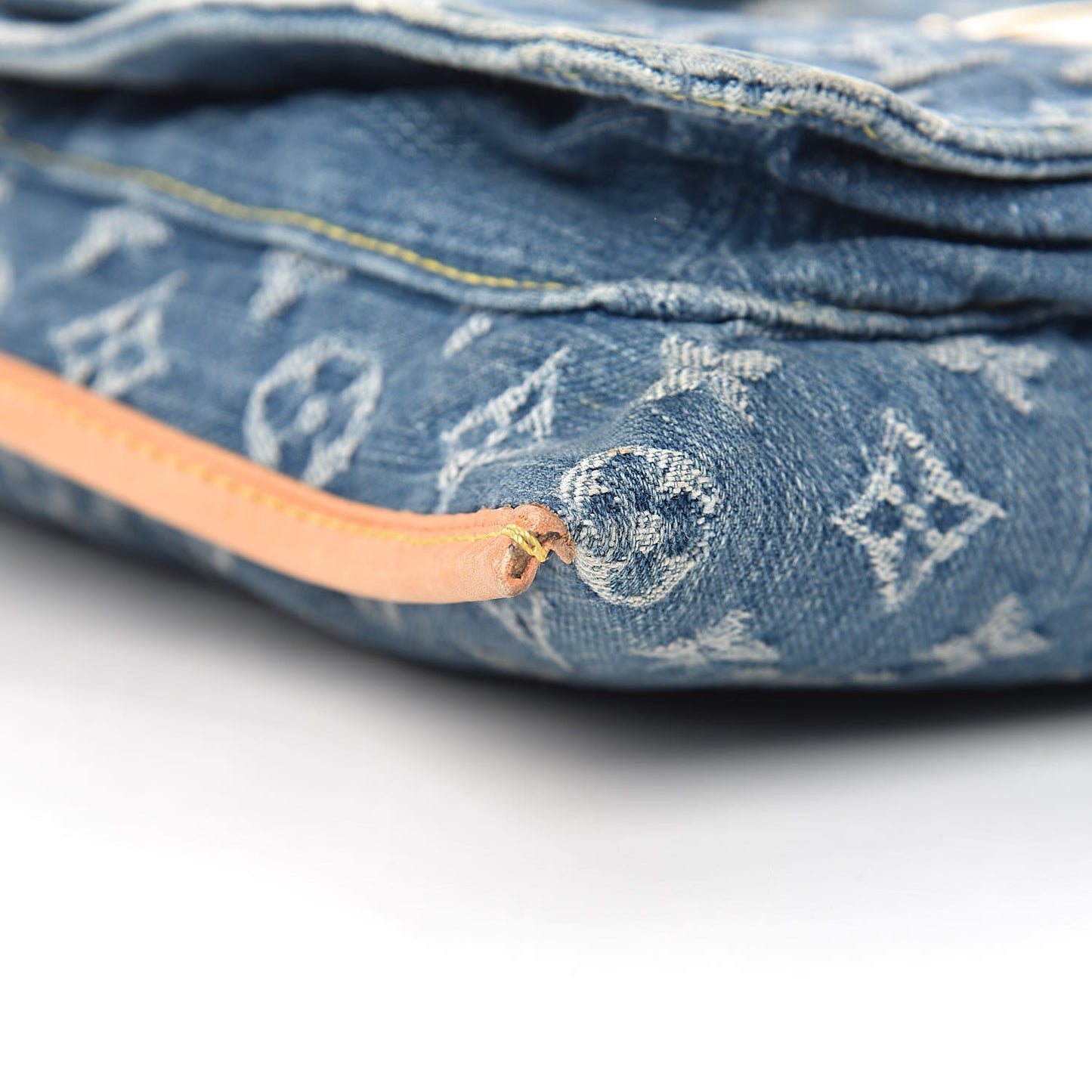 Monogram Denim Sac Plat Blue