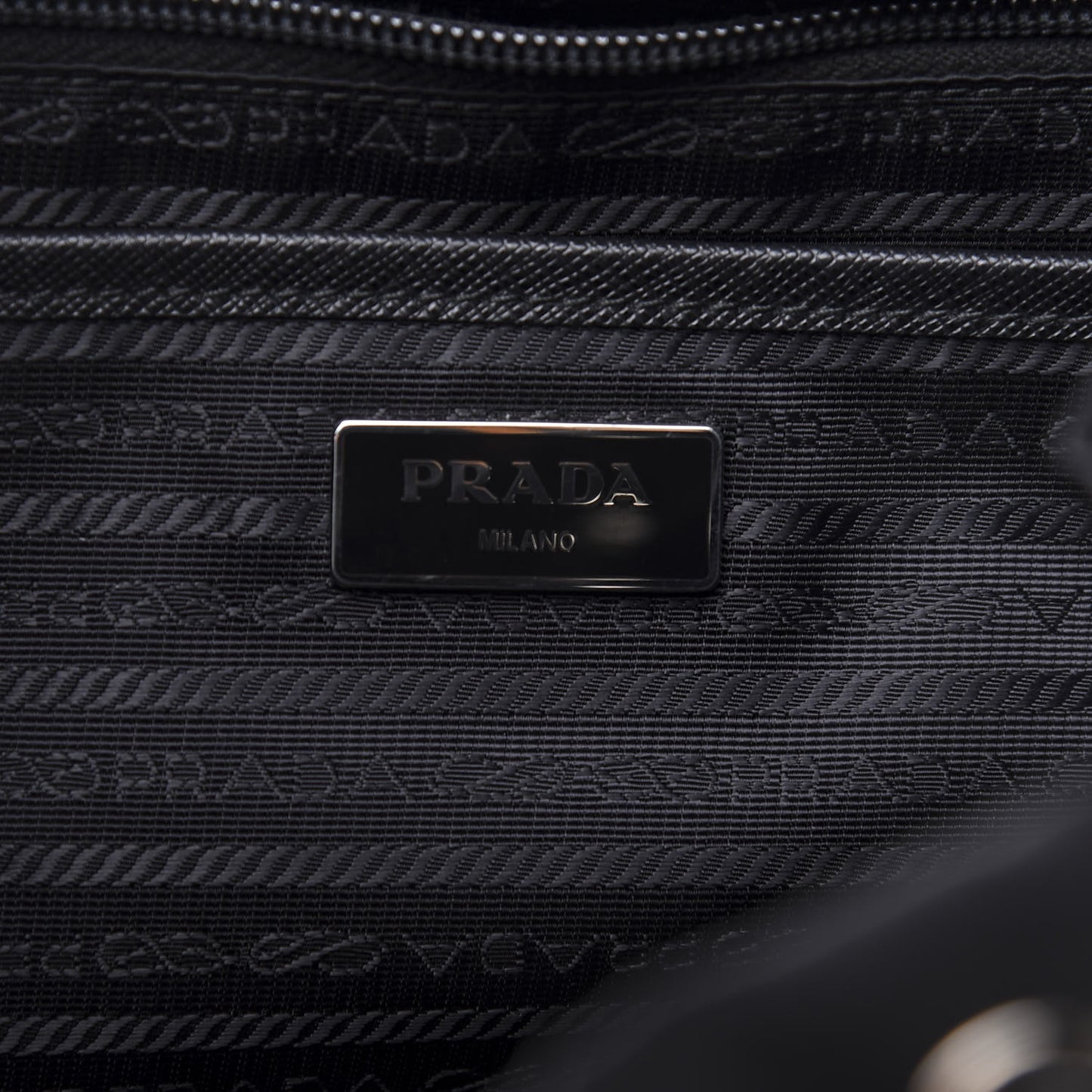 Tessuto Nylon Saffiano Medium Backpack Black