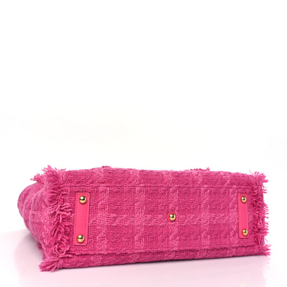 Chanel Wool Tweed Medium Zipped Shopping Tote Pink 4 of 9