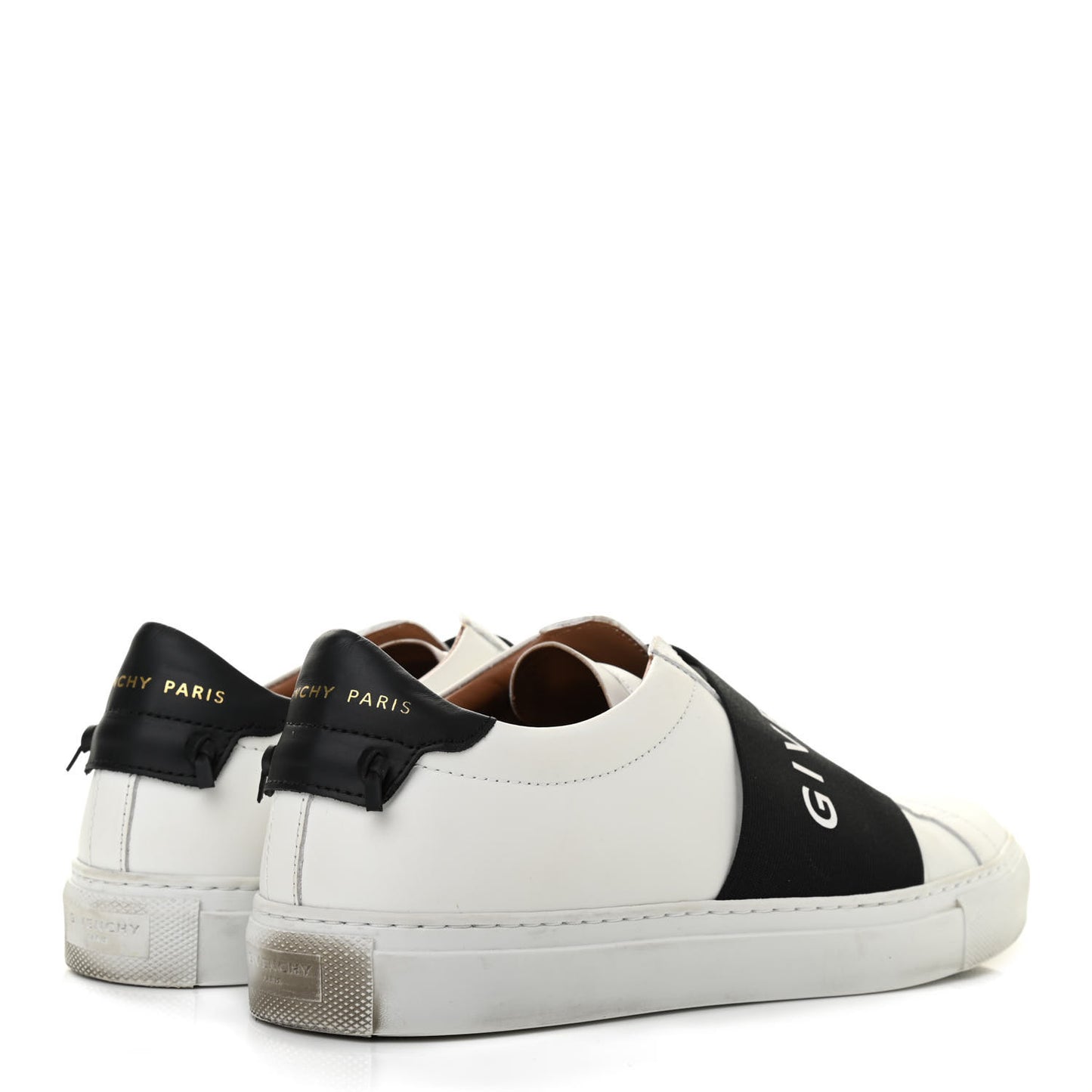 Calfskin Band Logo Womens Urban Street Sneakers 39.5 White Black