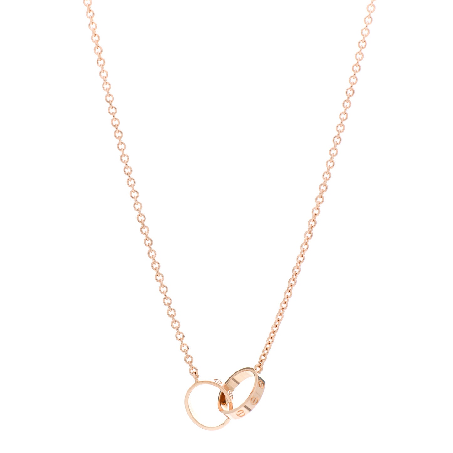18K Pink Gold Interlocking LOVE Necklace