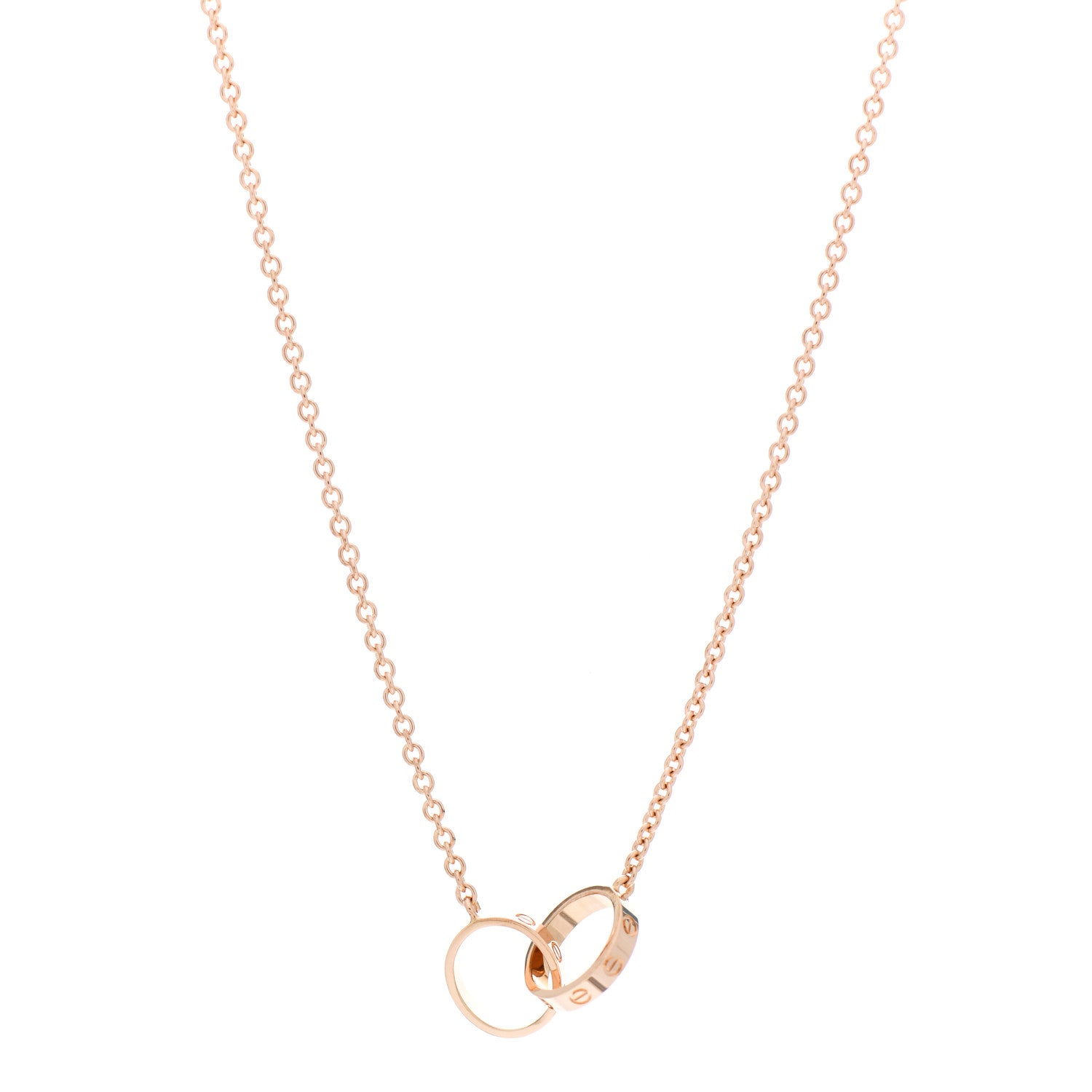Cartier 18K Pink Gold Interlocking LOVE Necklace 1 of 6