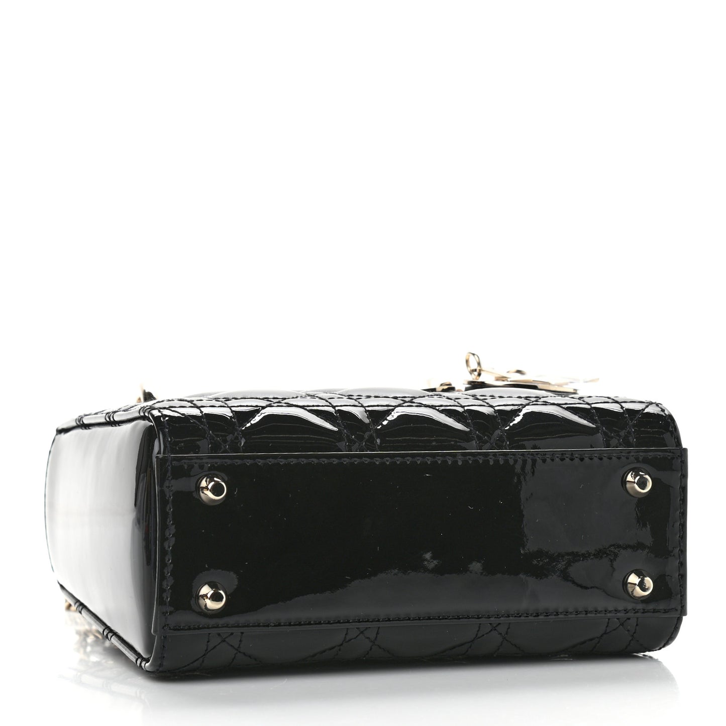 Patent Cannage Mini Lady Dior Black