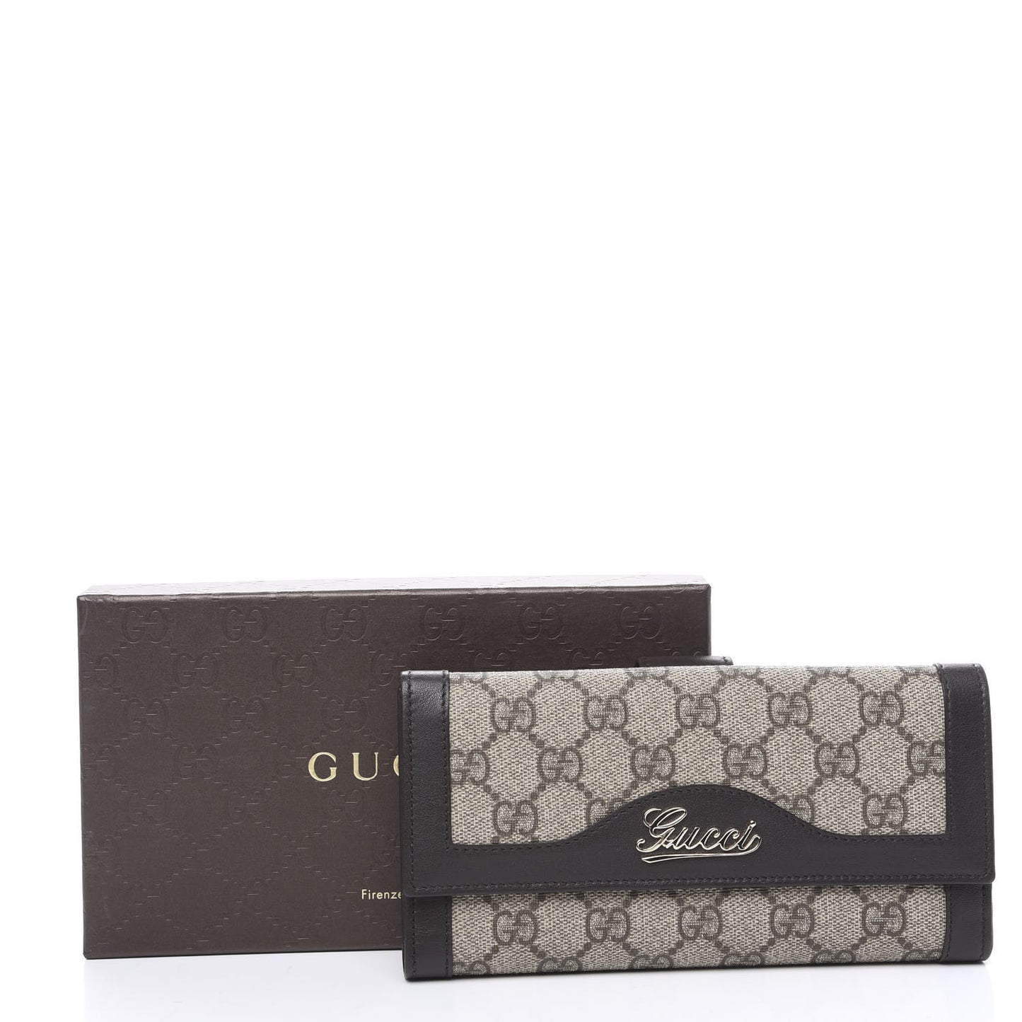 Monogram Script Continental Wallet Dark Brown