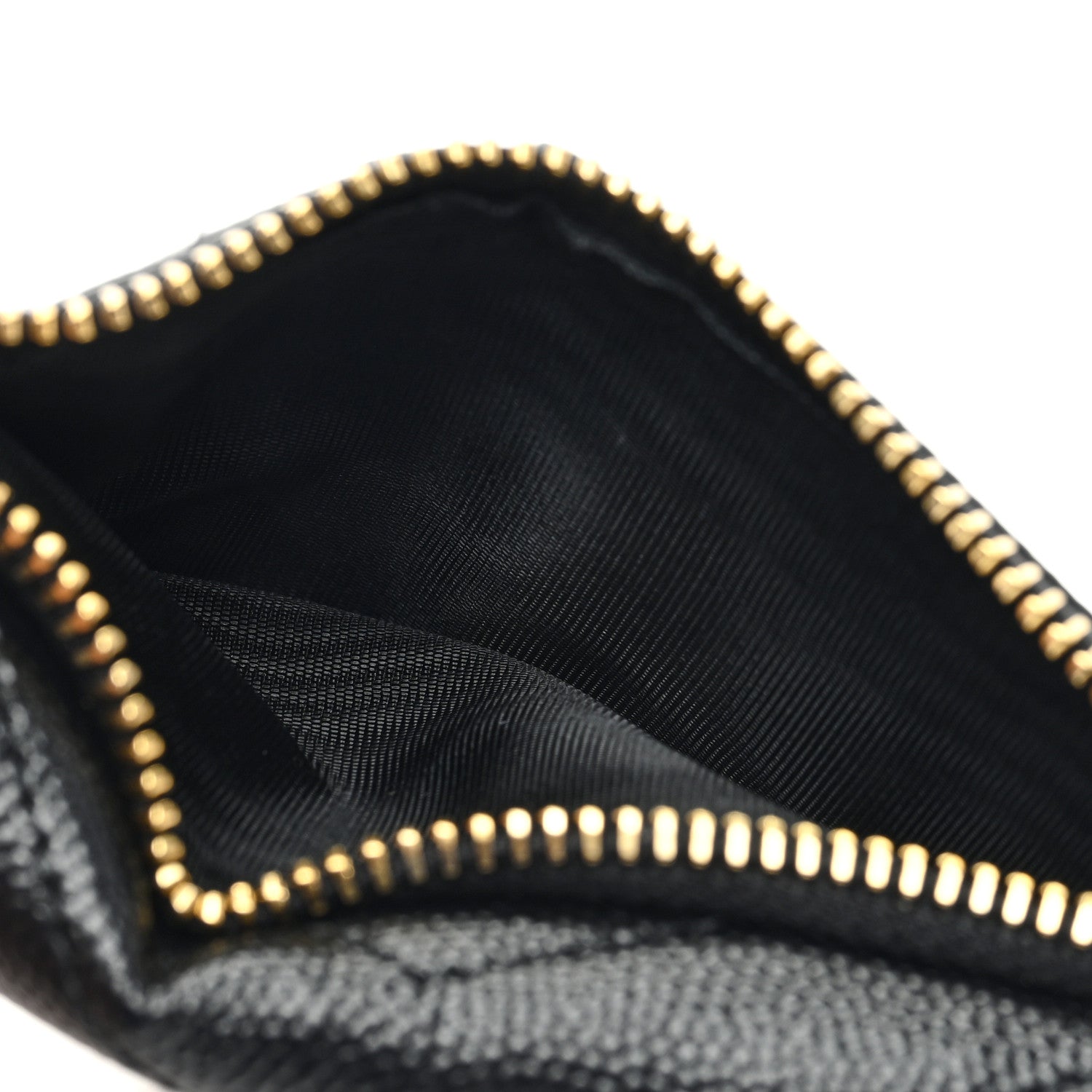 Saint Laurent Grain De Poudre Matelasse Chevron Monogram Compact Wallet Black 5 of 7