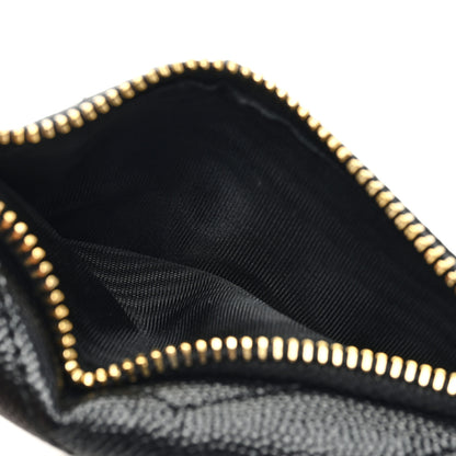 Saint Laurent Grain De Poudre Matelasse Chevron Monogram Compact Wallet Black 5 of 7