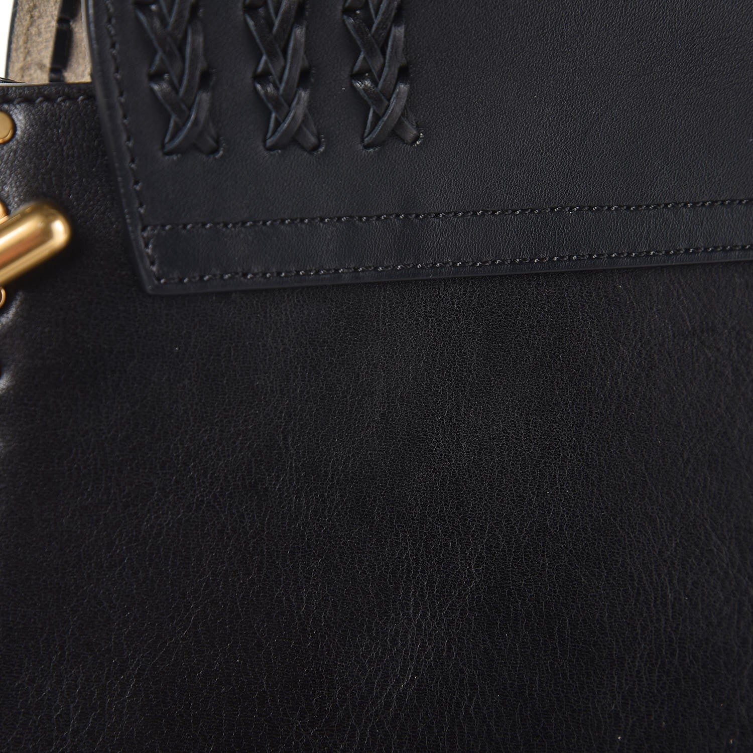 Chloe Calfskin Braided Medium Hudson Shoulder Bag Black 9 of 9