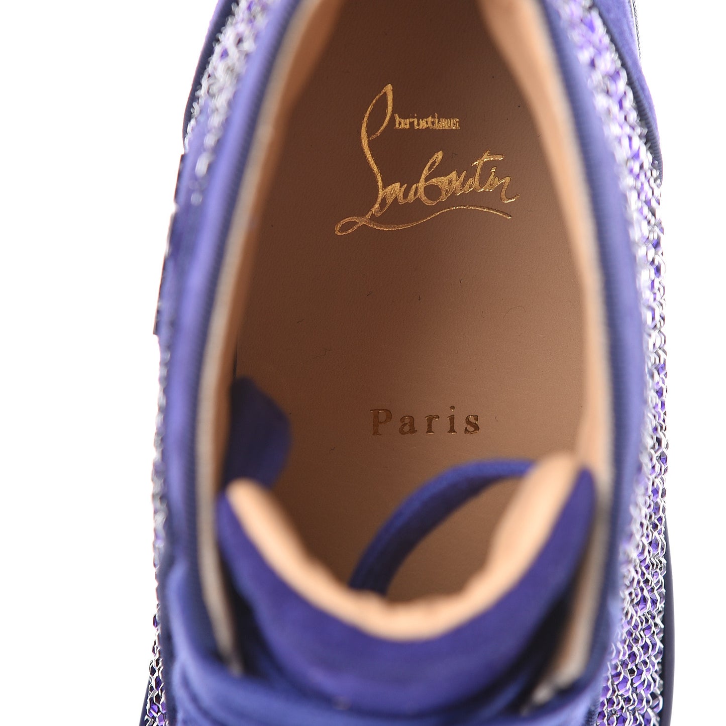 Veau Velours Strass Louis Flat Sneakers 39 Version Encre