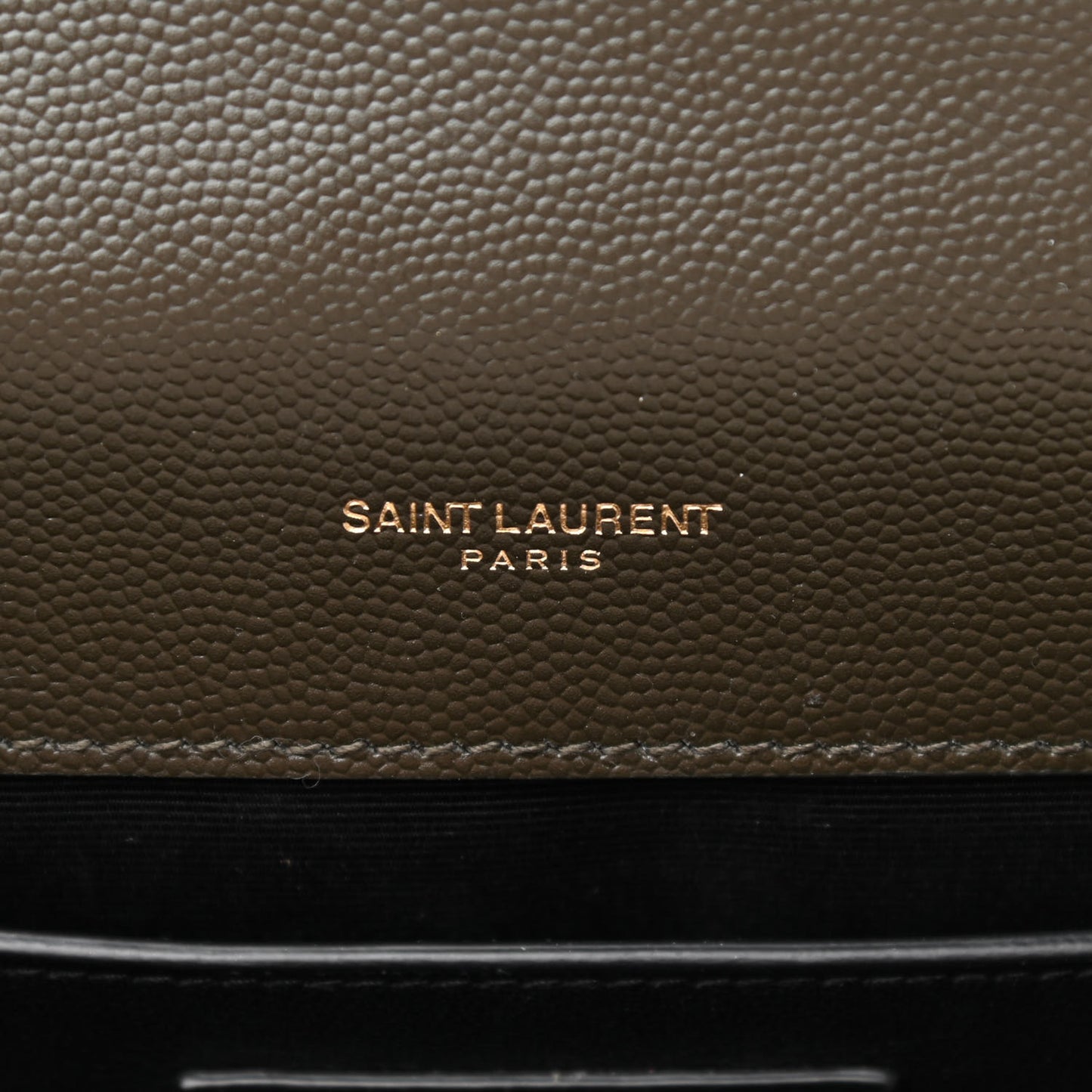 Grain De Poudre Textured Mixed Matelasse Triquilt Medium Monogram Satchel Army Green