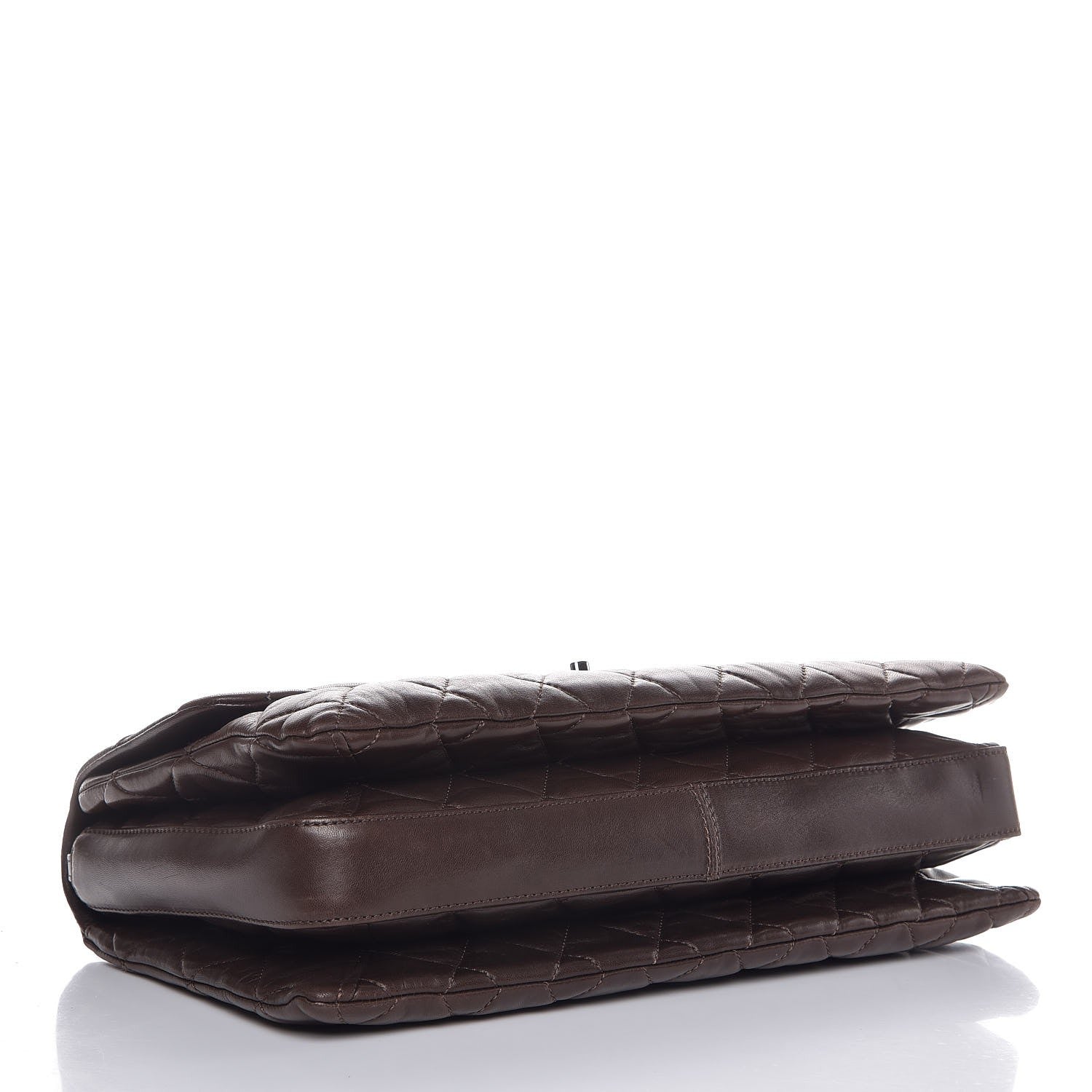 Chanel Lambskin Quilted Maxi 3 Flap Dark Brown 4 of 7