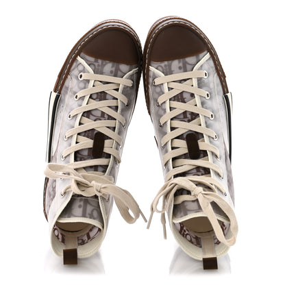 Christian Dior Technical Canvas Oblique Mens B23 High Top Sneakers 42 Brown Beige 2 of 10
