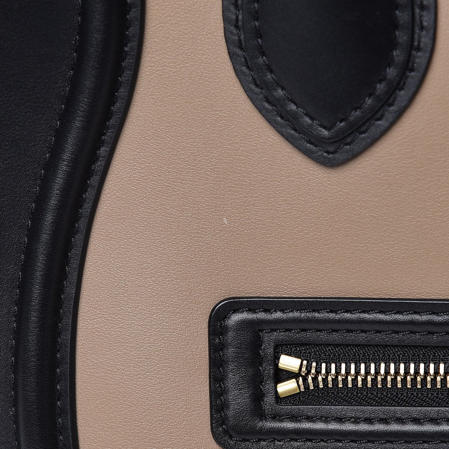 Smooth Calfskin Suede Mini Tri-Color Luggage Beige
