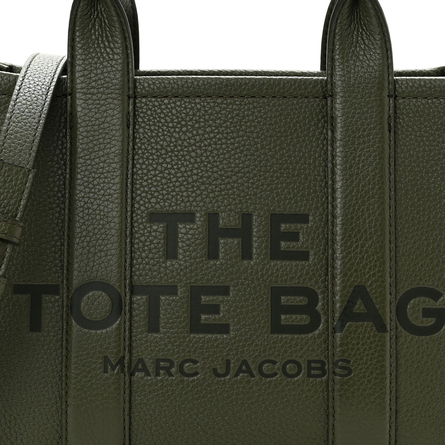 Grained Calfskin Small The Tote Bag Bronze Green