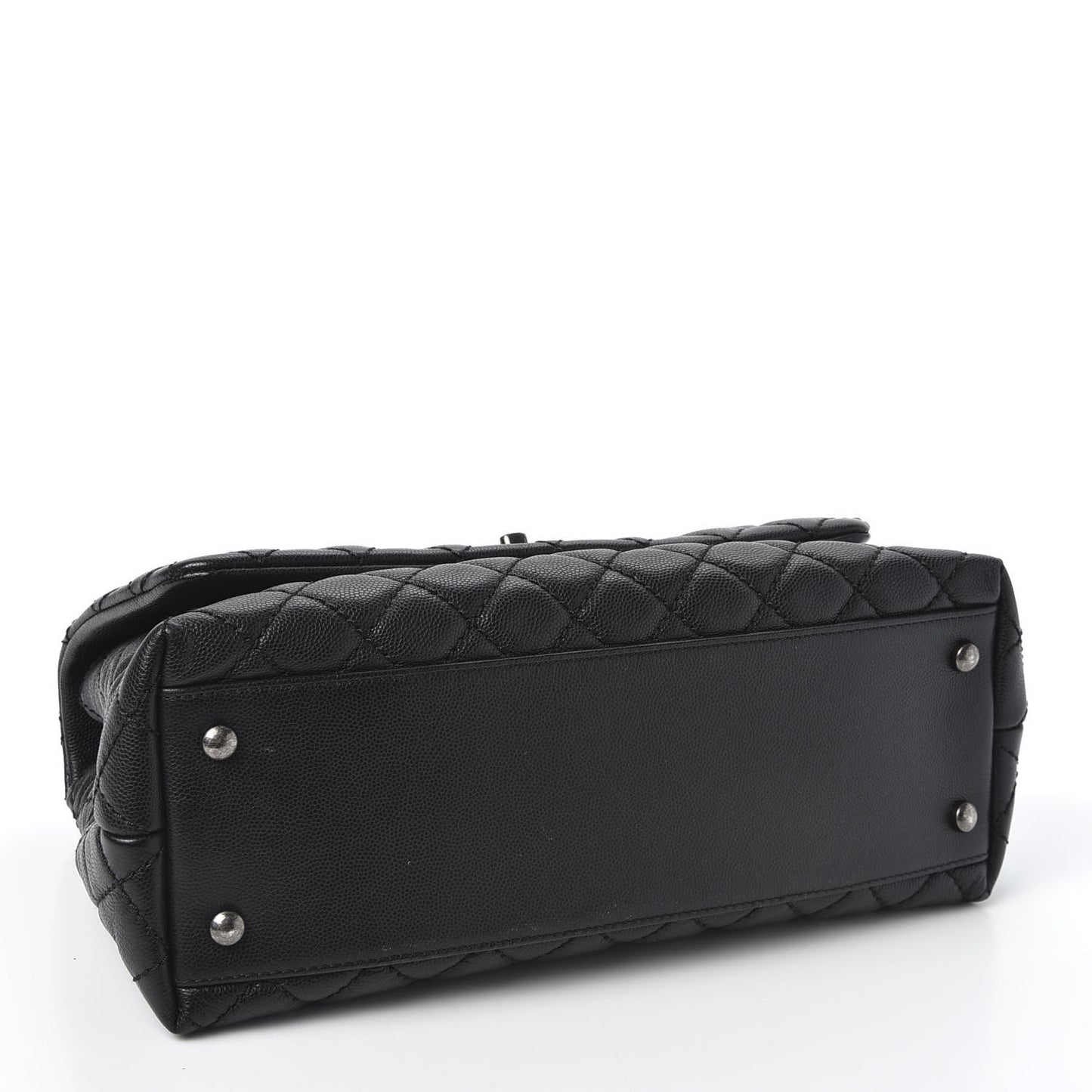 Caviar Quilted Small Coco Handle Flap Black