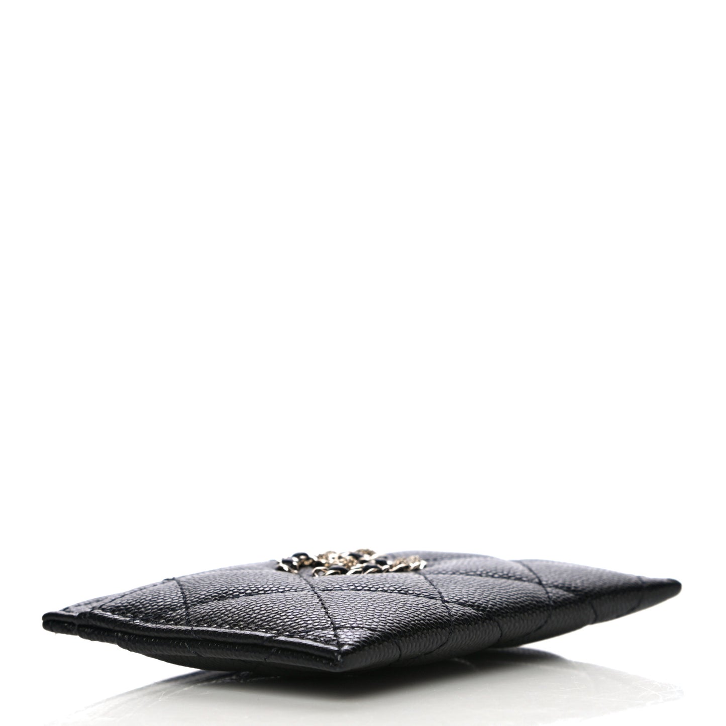 Caviar Quilted French New Wave Card Holder Black