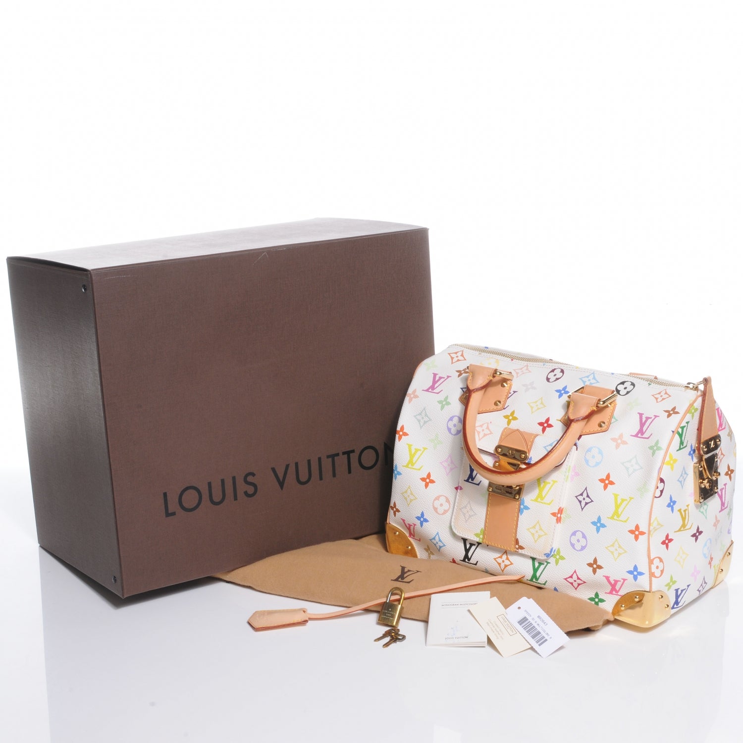 Louis Vuitton Monogram Multicolor Speedy 30 White 5 of 8