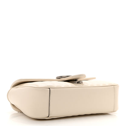 Gucci Calfskin Matelasse Aria Small GG Marmont Shoulder Bag Mystic White 4 of 8