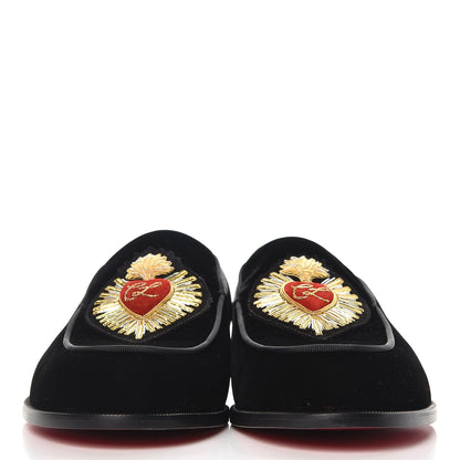 Christian Louboutin Velvet Perou Corazon Flats 39.5 Black 2 of 7
