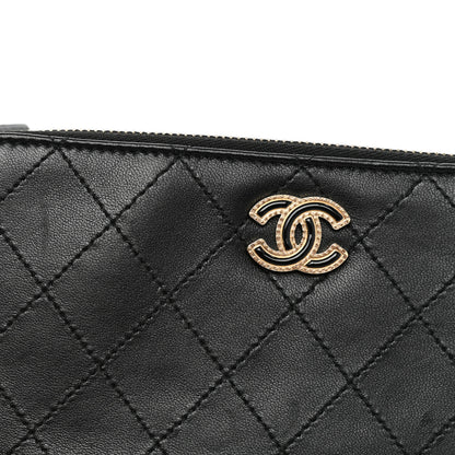 Chanel Goatskin Enamel Quilted Small Clutch With Chain Black 10 of 13