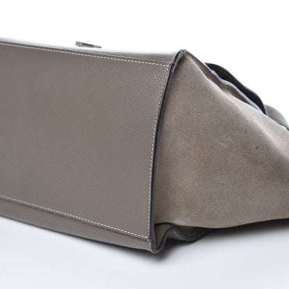 Celine Drummed Calfskin Suede Small Trapeze Souris 6 of 19