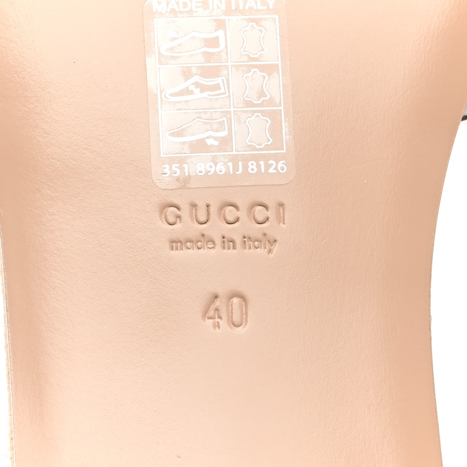 Gucci Kid Scamosciato Interlocking G Cut Out Slide Sandals 40 Pale Green 5 of 7