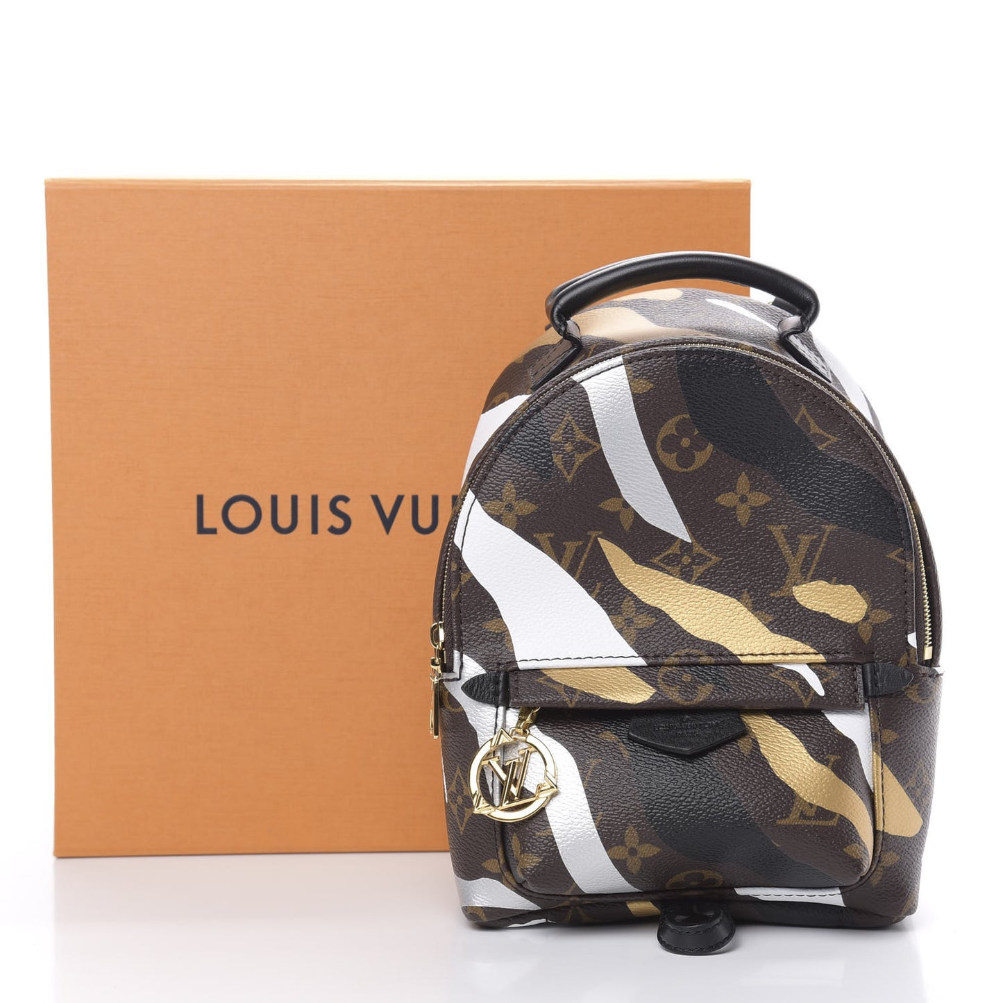 X LOL Monogram Palm Springs Backpack Mini Gold Silver