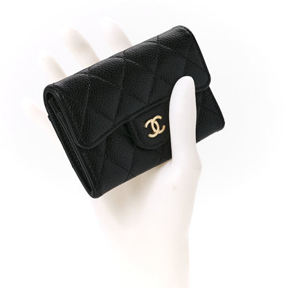 Chanel Caviar Quilted Flap Card Holder Wallet Black 2 of 12