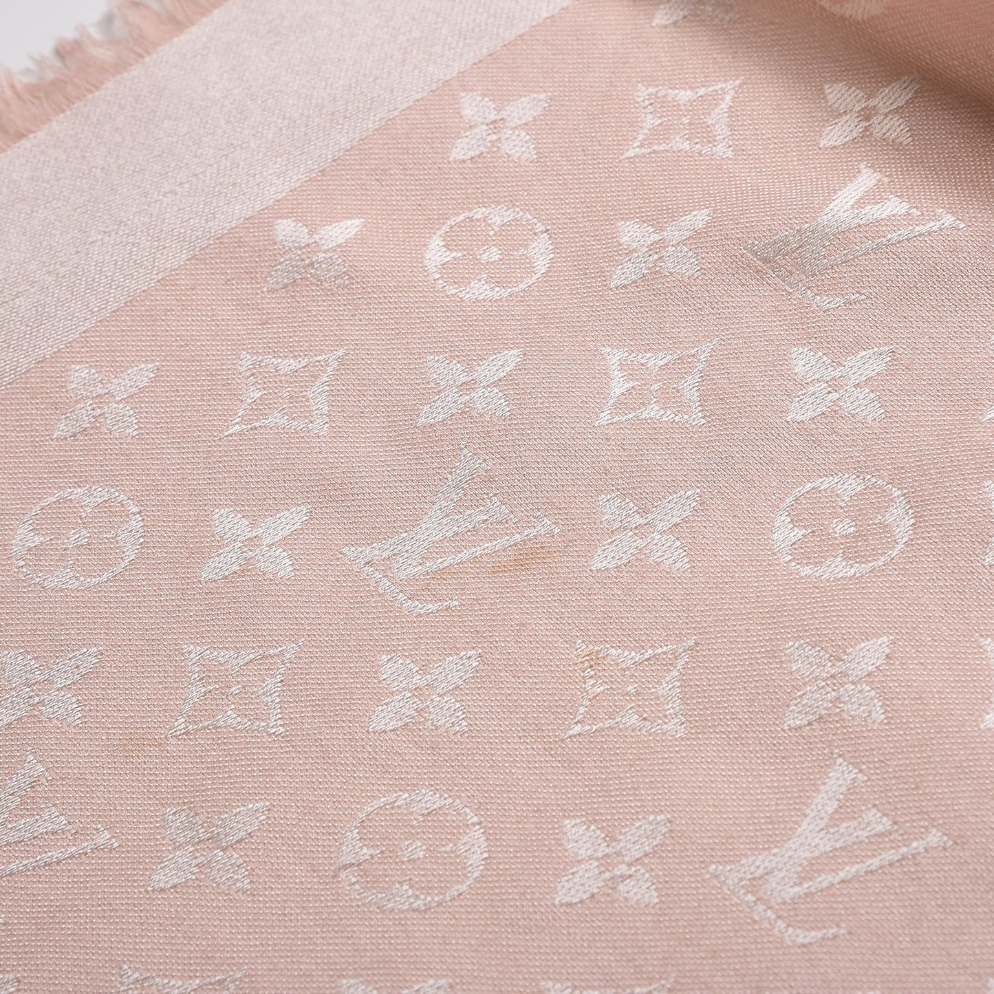 Silk Wool Monogram Denim Shawl Pink