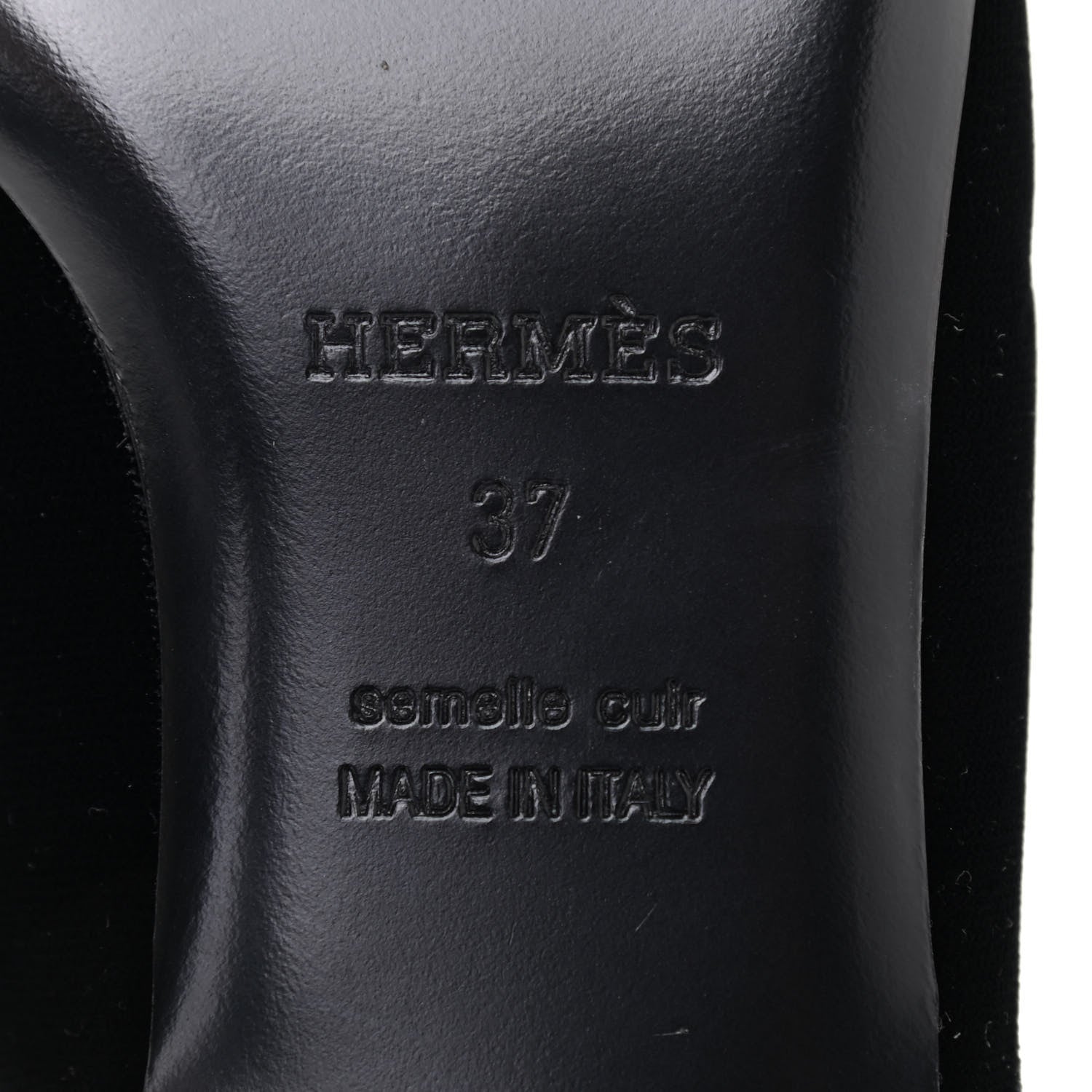 Hermes Velvet Vincennes Mules 37 Black 7 of 10