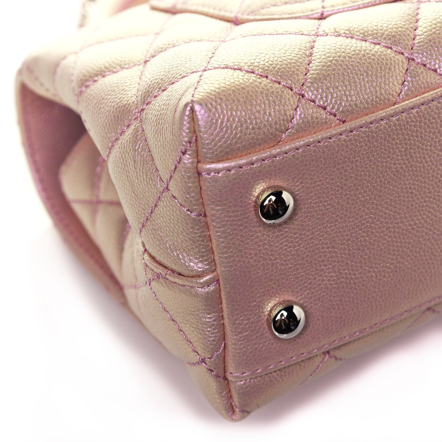 Chanel Iridescent Caviar Quilted Mini Coco Handle Flap Pink 11 of 13
