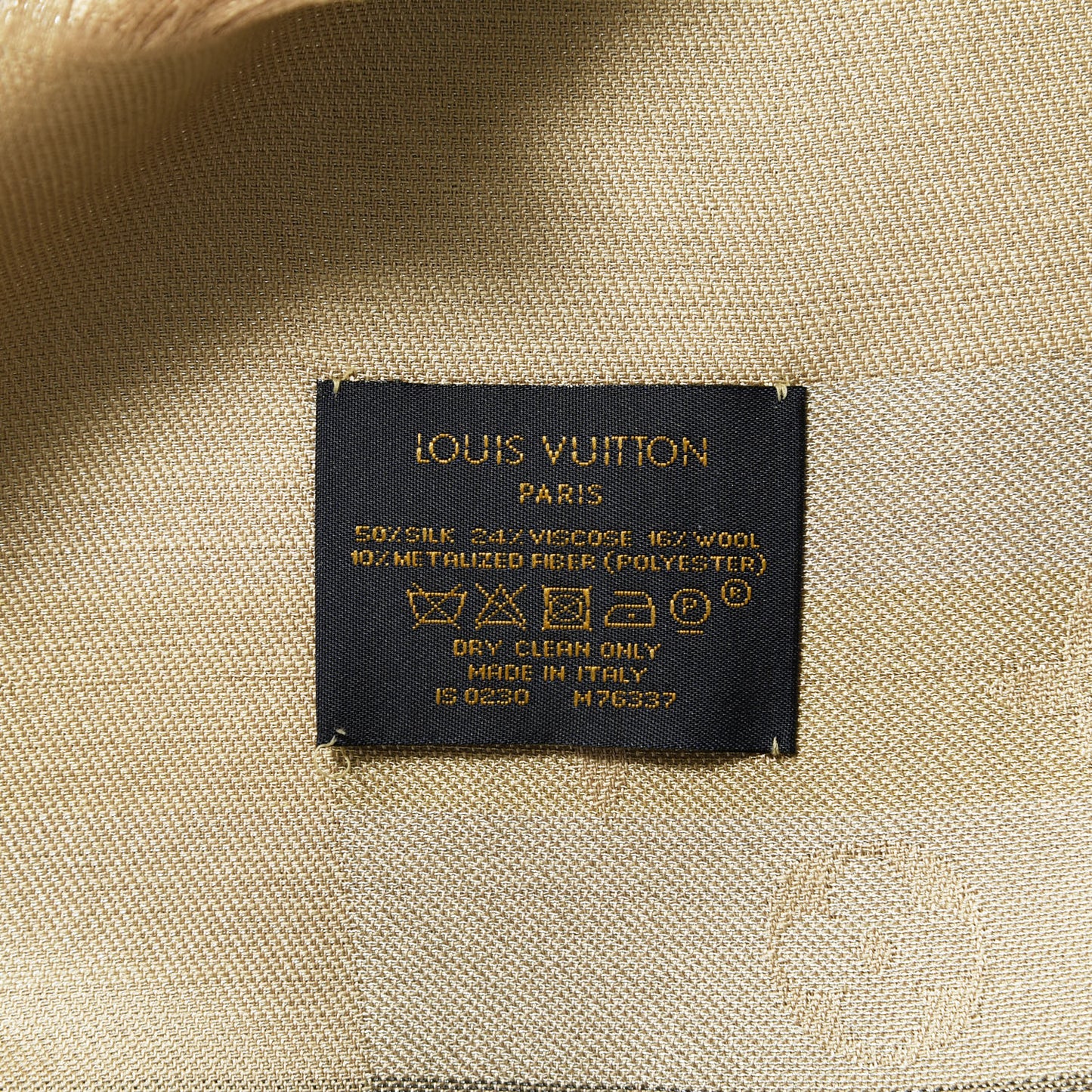 Silk Lurex Wool So Shine Monogram Shawl Beige