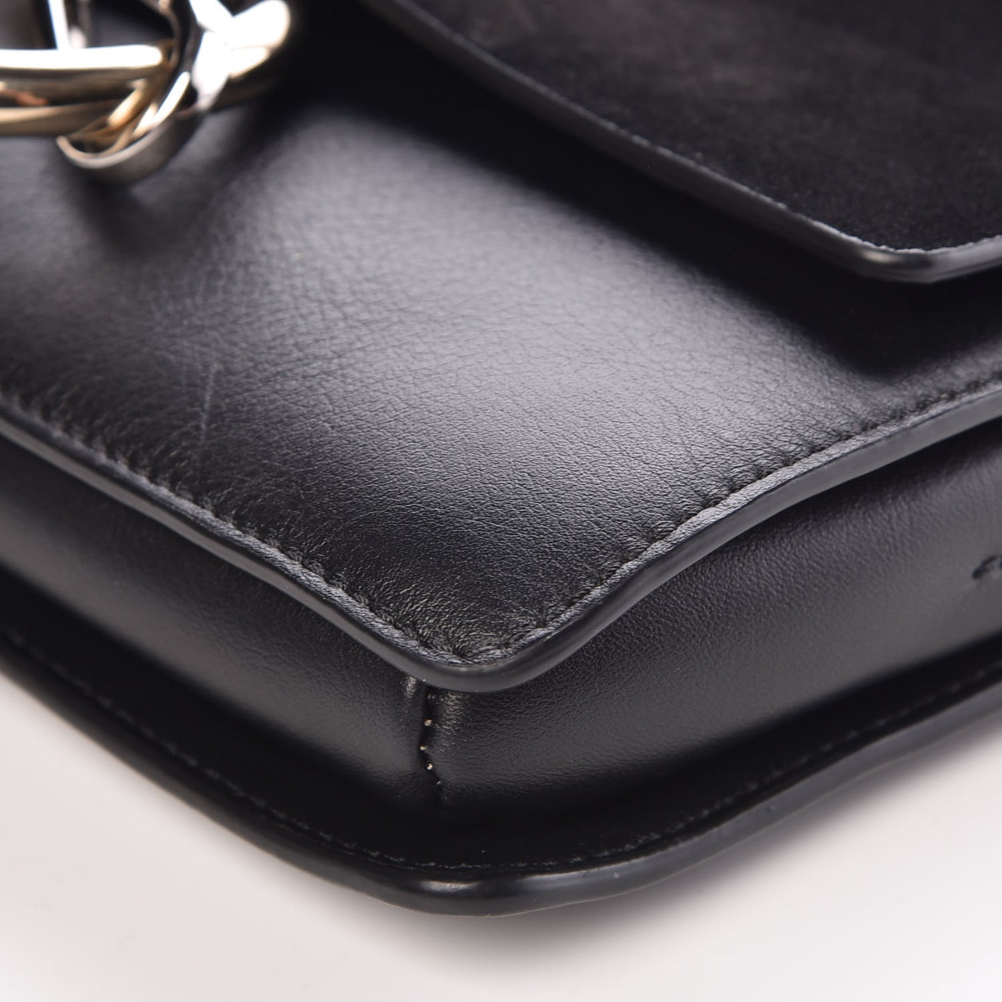 Suede Calfskin Small Faye Shoulder Bag Black