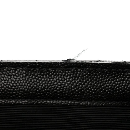 Saint Laurent Grain De Poudre Textured Mixed Matelasse Triquilt Medium Monogram Satchel Black 11 of 11
