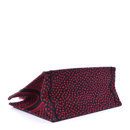 Christian Dior Canvas Embroidered Pop Heart I Love Paris Medium Book Tote Red Multicolor 4 of 12