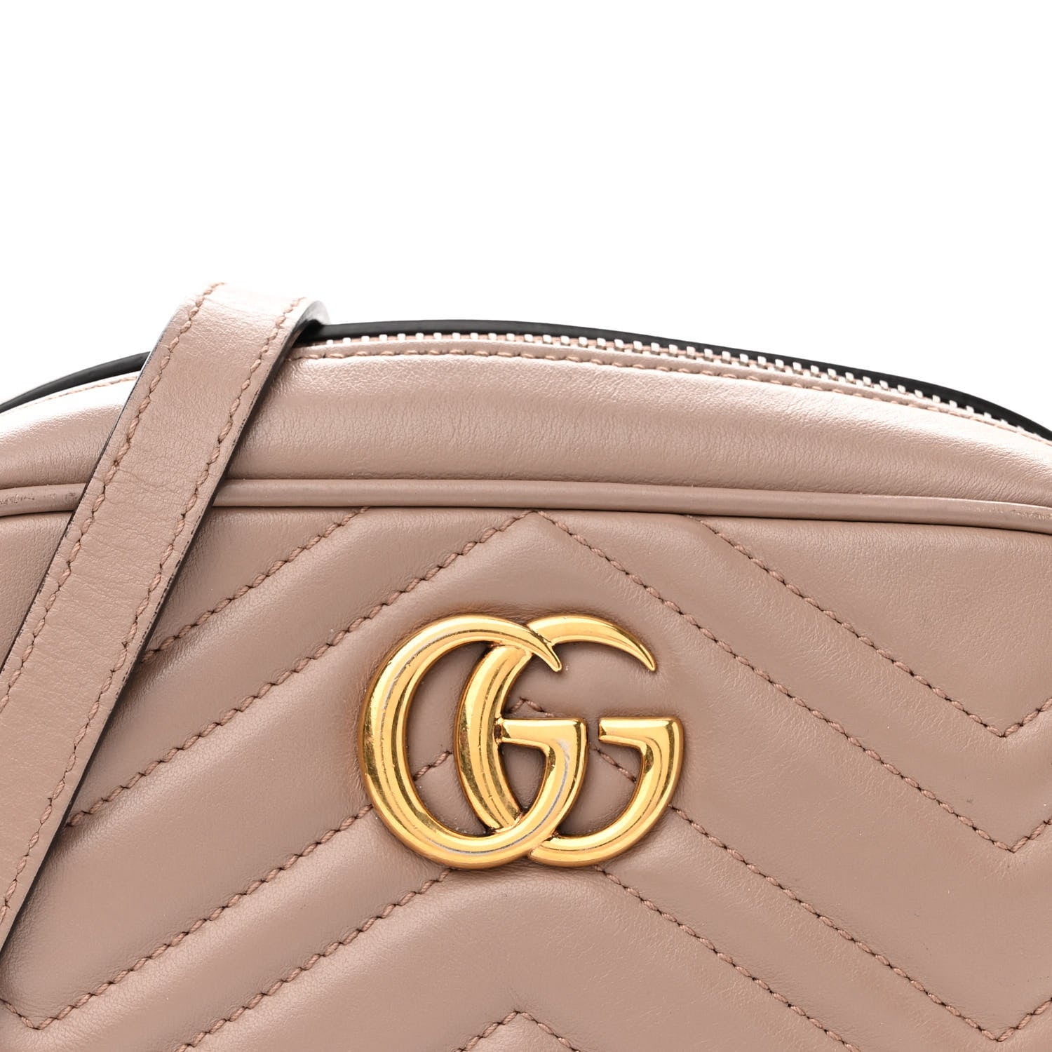 Gucci Calfskin Matelasse Mini GG Marmont Chain Shoulder Bag Porcelain Rose 8 of 15