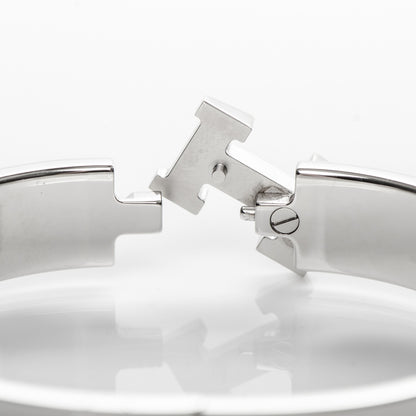 Hermes Enamel Narrow Clic Clac H Bracelet GM Rose Nacarat 4 of 5