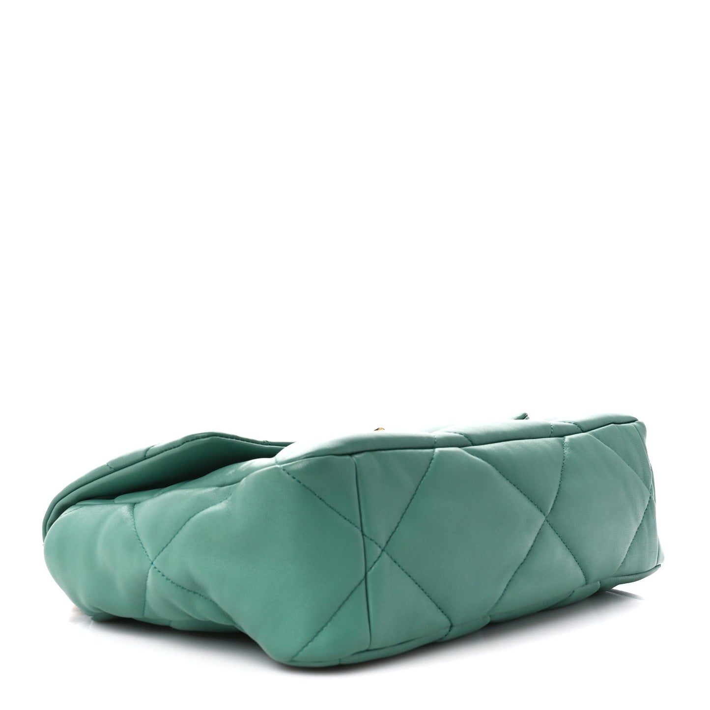 Lambskin Quilted Large Chanel 19 Flap Dark Green