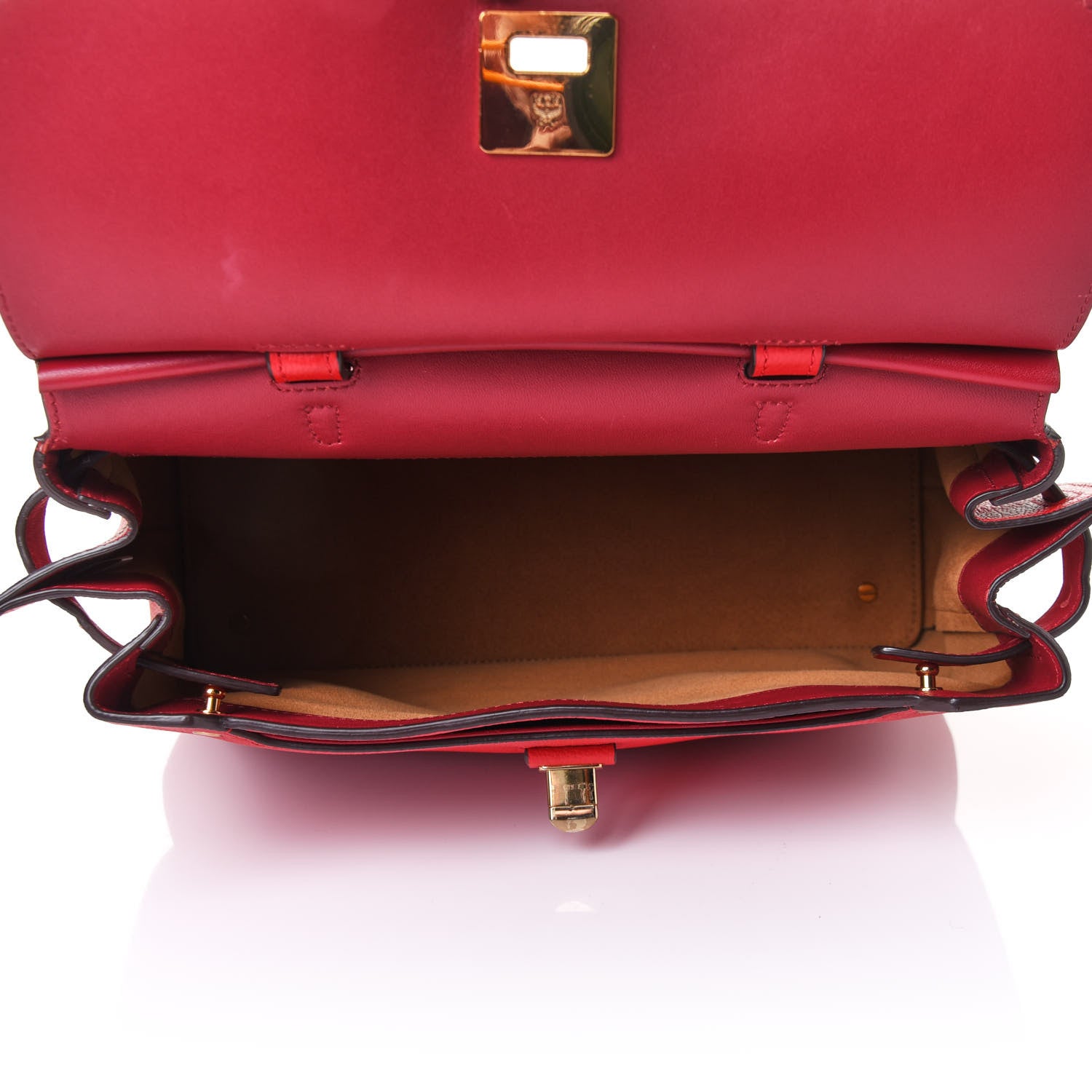 MCM Grained Calfskin Large Milla Convertible Backpack Ruby Red 4 of 11