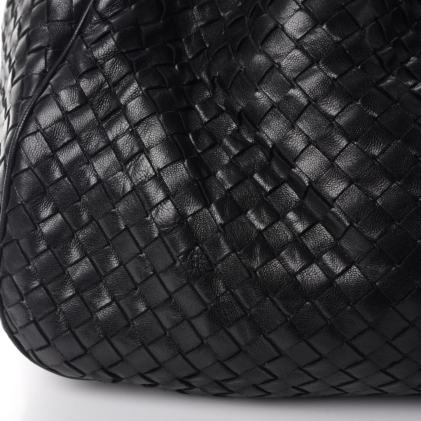 Nappa Intrecciato Drawstring Hobo Bag Nero Black