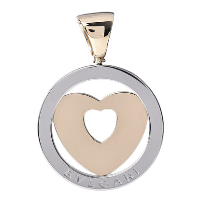 Bulgari Stainless Steel 18K Yellow Gold Tondo Heart Pendant 1 of 3