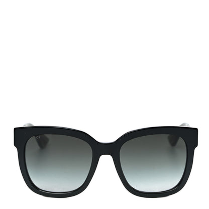 Gucci Acetate Square Frame Web Glitter Sunglasses GG0034S Black Green 4 of 7